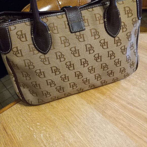 AUTHENTIC DOONEY & BOURKE SIGNATURE MONOGRAM w BUCKLE SATCHEL BAG HANDBAG PURSE - Picture 5 of 10